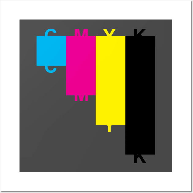 CMYK Cascading Blocks and Letters Wall Art by KevinWillms1